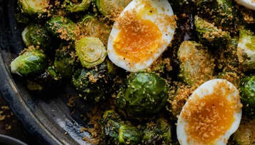 Roasted Brussels sprouts & eggs recipe